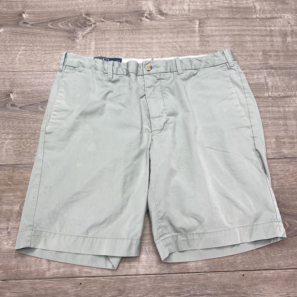Polo Ralph Lauren Shorts Mens 32 Green Chino Slim GI Fit Flat Front